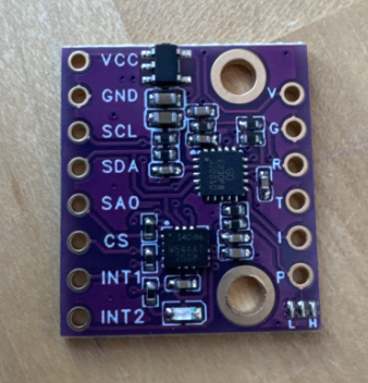ICM-45686 IMU mounted on anti-vibration rubber standoffs